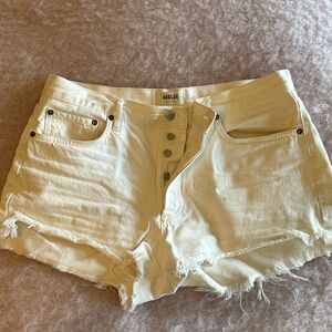 Agolde parker white jean shorts 31